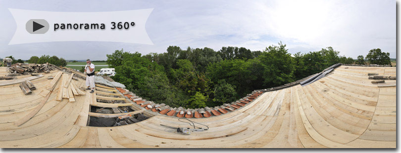 Photo panoramique toit de la ferme mai 2012