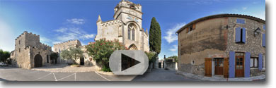 Eglise et mairie d'Aiguèze