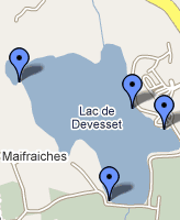 carte des panoramas au lac de Devesset, Ardèche